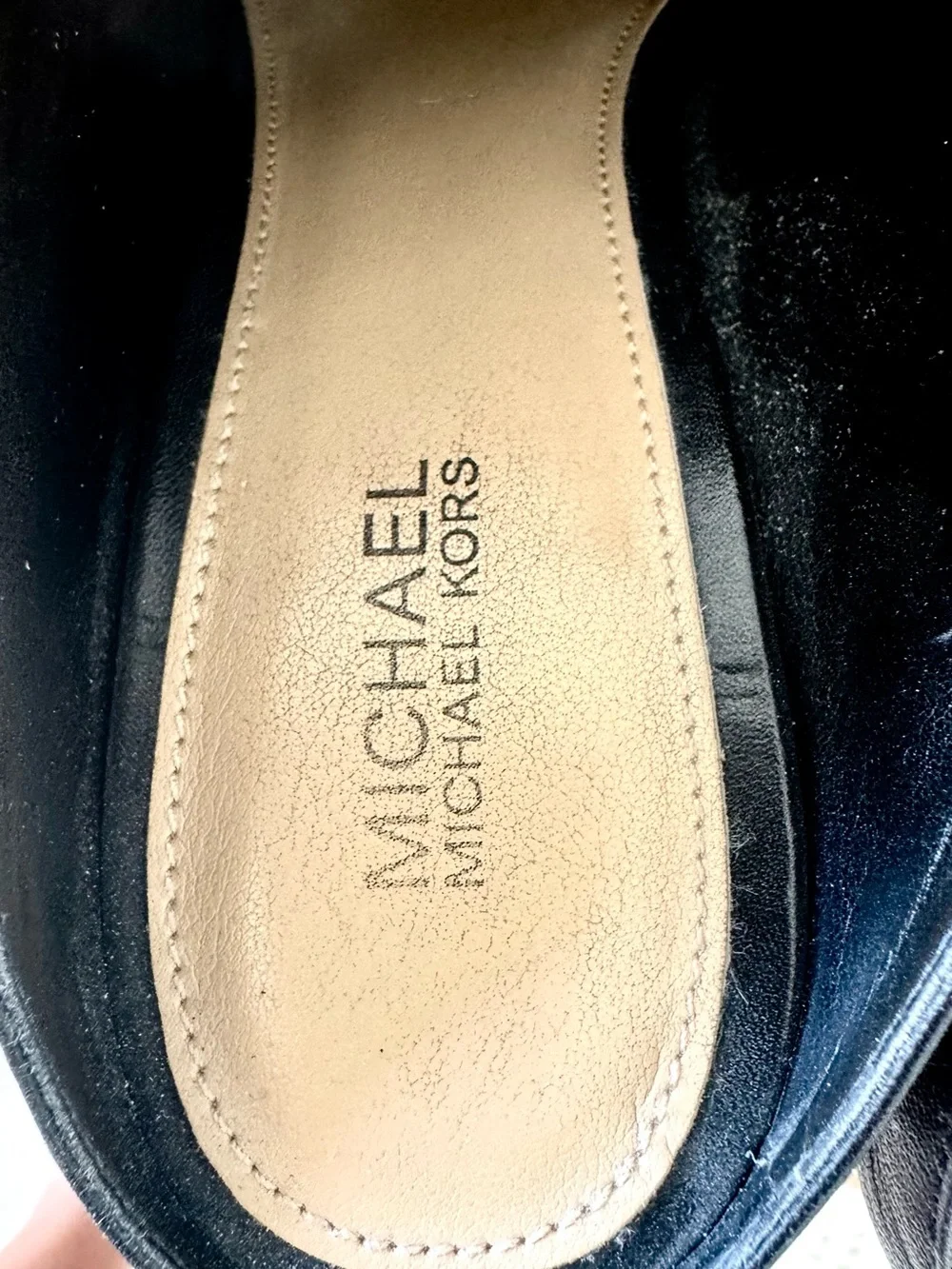 MICHAEL Michael Kors Black Leather Slip-On Mule size 8